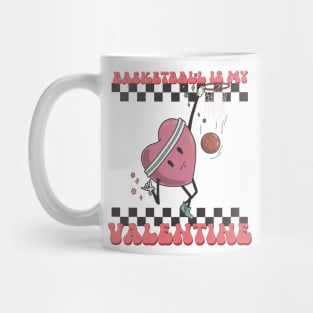 Retro Basketball Valentines Day shirt, Basketball Is My Valentine, Basketball Heart Player Mug